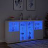 vidaXL Dressoir met LED-verlichting 202x37x100 cm wit