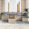 vidaXL Tuin Sofa Set met kussen 7 pcs Beige Poly riet