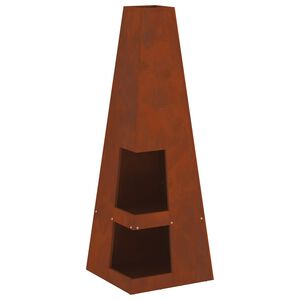 vidaXL Vuurkorf Bruin 35 x 35 x 100 cm Weerbestendig staal