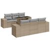 vidaXL 7-delige Loungeset met kussens poly rattan beige