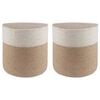 vidaXL Plantenpot Set 2 st Natuurlijk en Wit &Oslash; 28 x 28 cm