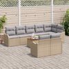vidaXL Tuinbankenset met opslag 9 pcs Beige en Licht Grijs poly rattan