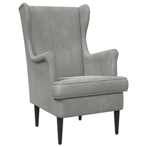 vidaXL Fauteuil Lichtgrijs Fluweel