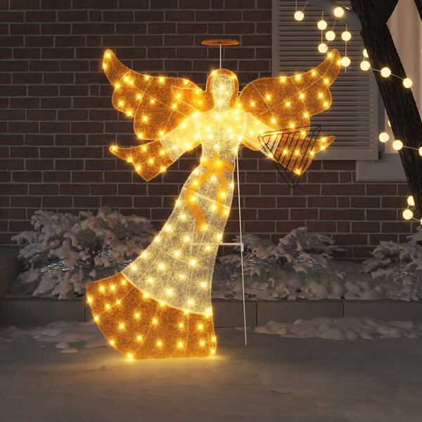 vidaXL Verlichte Hoek Warmwit 116 x 29 x 158.5 cm Polyester