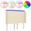 vidaXL Hoofdbord LED 147x16x118/128 cm kunstleer cr&egrave;mekleurig