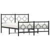 vidaXL Bedframe met hoofd- en voeteneinde metaal zwart 140x200 cm