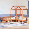vidaXL Kinderbed met huisje massief grenenhout wasbruin 90x190 cm