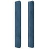 vidaXL Hoofdbord met randen 203x16x118/128 cm fluweel donkerblauw