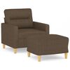 vidaXL Fauteuil met voetenbank 60 cm stof bruin