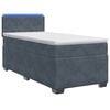 vidaXL Boxspring Bed met Matras en LED Donkergrijs 80 x 200 cm fluweel
