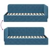 vidaXL Hoekbedframe met hoofdeinde Blauw 100 x 200 cm Fluweel