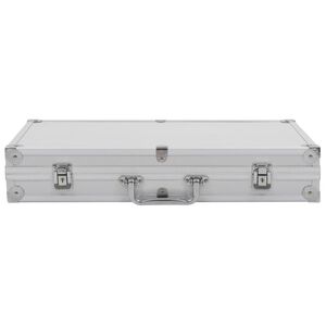 vidaXL Wapenkoffer aluminium ABS zilverkleurig