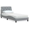 vidaXL Bed met matras stof lichtgrijs 80x200 cm