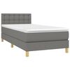 vidaXL Boxspring met matras en LED stof donkergrijs 90x190 cm