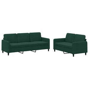 vidaXL 2-delige Loungeset fluweel donkergroen