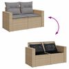vidaXL 9-delige Loungeset met kussens poly rattan acacia beige