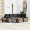 vidaXL Tuin Sofa Set met kussen 7 pcs Grijs 55 x 62 x 69 cm Poly riet