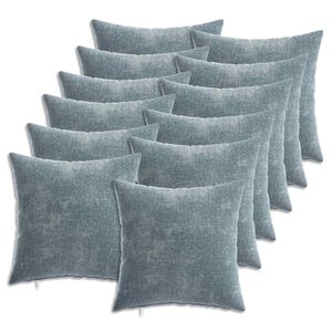 vidaXL Kussensloop 12 pcs HEERLEN Lichtblauw 40 x 40 cm Chenille Stof