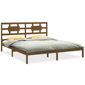 vidaXL Bedframe massief hout honingbruin 200x200 cm