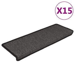 vidaXL Trapmatten zelfklevend 15st sisal-look 65x21x4cm antracietkleur