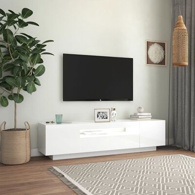 Sympathiek ornament knecht vidaXL Tv-meubel met LED-verlichting 160x35x40 cm hoogglans wit online  kopen | vidaXL.be
