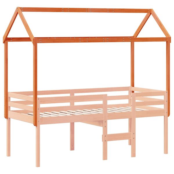 vidaXL Kinderbedhuisje 217x85,5x154 cm massief grenenhout wasbruin