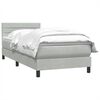 vidaXL Boxspring met matras fluweel lichtgrijs 80x220 cm