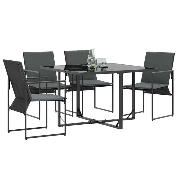 vidaXL Tuinstoelen 4 pcs Zwart en antraciet 50.5 x 59 x 81.5 cm