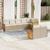 vidaXL 8-delige Loungeset met kussens poly rattan beige