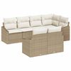 vidaXL Tuinbankenset 7 st Beige en Wit poly rattan