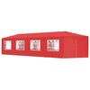vidaXL Partytent 1200 x 300 x 255 cm Rood PE en staal
