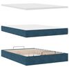 vidaXL Ottoman bed met matras en LED's 140x190cm fluweel donkerblauw