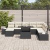 vidaXL Tuin Sofa Set met opslag 9 pcs Zwart Poly riet