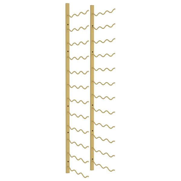 vidaXL Wijnrek voor 36 flessen wandmontage ijzer goudkleurig