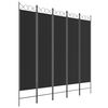 vidaXL Kamerscherm met 5 panelen 200x200 cm stof zwart
