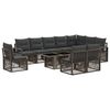 vidaXL Tuinbankenset 11 st Grijs en Donkergrijs poly rattan