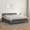 vidaXL Boxspring met matras kunstleer grijs 160x200 cm