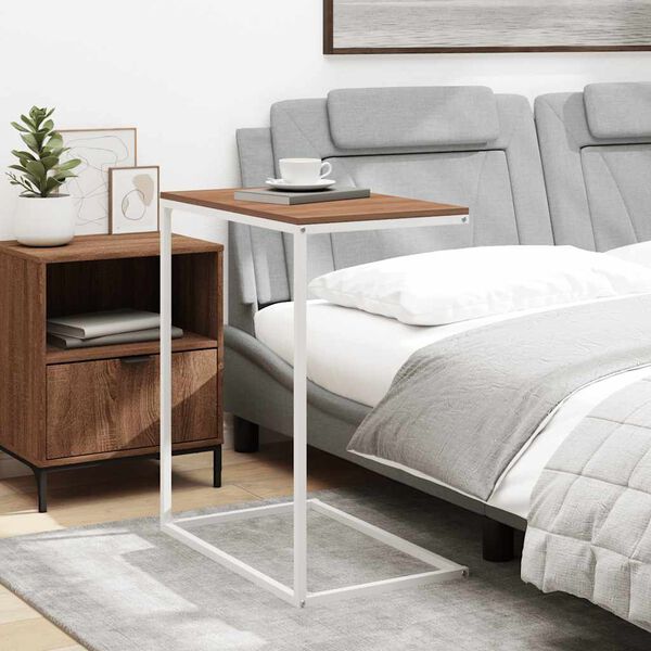 vidaXL Bijzettafel 55x35x66 cm bewerkt hout wit