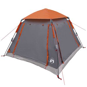 vidaXL Directe Tent Grijs en Oranje 205 x 205 x 143 cm Staal