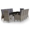 vidaXL 11-delige Tuinset poly rattan grijs