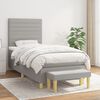 vidaXL Boxspring met matras stof lichtgrijs 90x200 cm