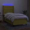vidaXL Boxspring met matras en LED stof groen 100x200 cm