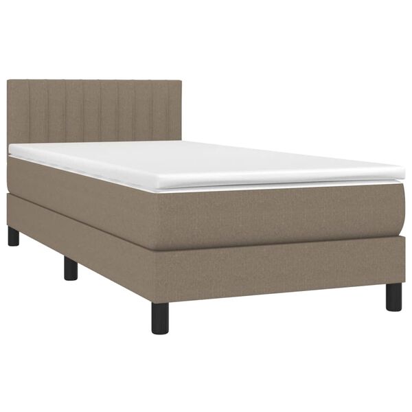 vidaXL Boxspring met matras en LED stof taupe 80x200 cm