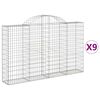 vidaXL Schanskorven 9 st gewelfd 200x30x120/140 cm ijzer