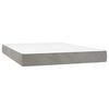 vidaXL Boxspring met matras en LED fluweel lichtgrijs 140x190 cm