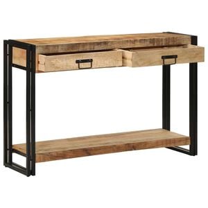 vidaXL Wandtafel met lade Bruin 120 x 33 x 75 cm Massief Mango Hout