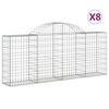vidaXL Schanskorven 8 st gewelfd 200x30x80/100 cm gegalvaniseerd ijzer