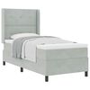 vidaXL Boxspringbed met hoofdeinde Lichtgrijs 100 x 200 cm Fluweel