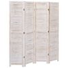 vidaXL Kamerscherm met 4 panelen 140x165 cm hout wit