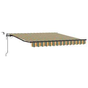 vidaXL Uitschuifbare luifel Groen en geel 300 x 250 cm Polyester